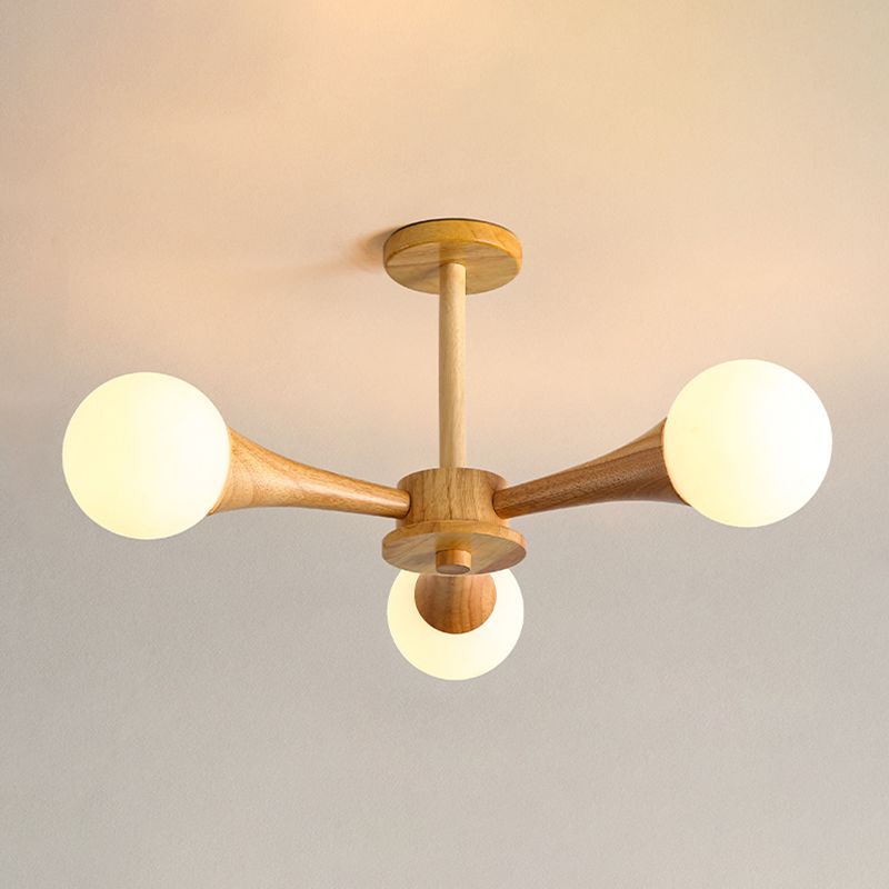 Globe Chandelier Light Fixtures Modern Multi-Head Hanging Pendant Lights with White Glass Shade