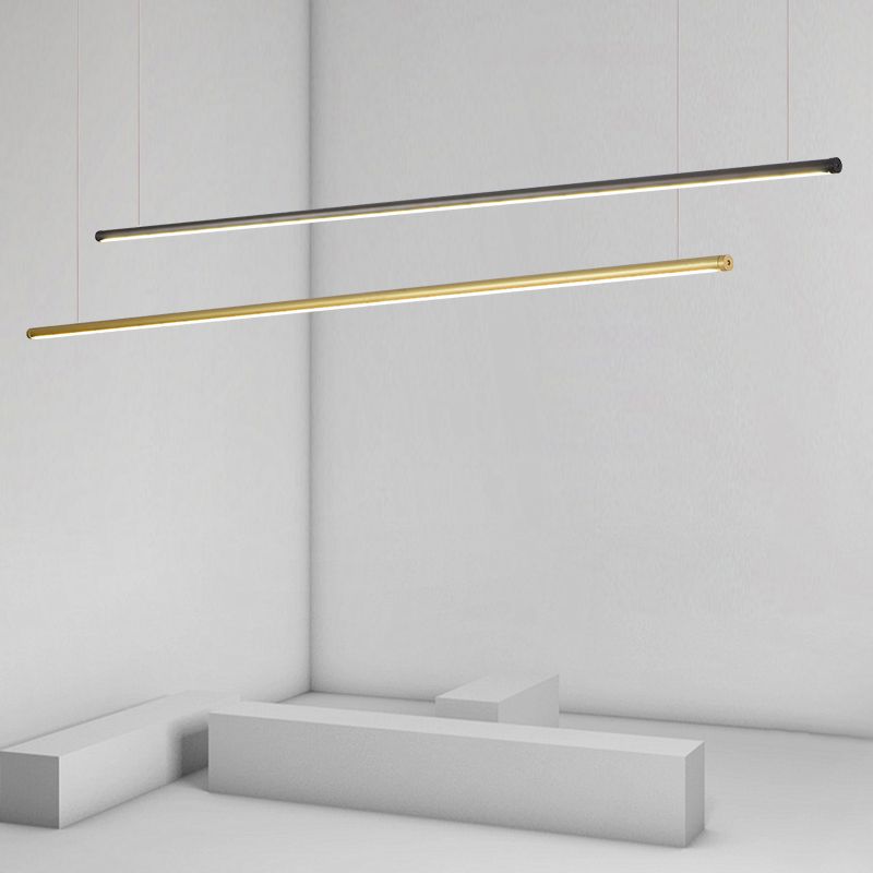 Accesorios de iluminación lineal modernos Luz de techo colgante de metal