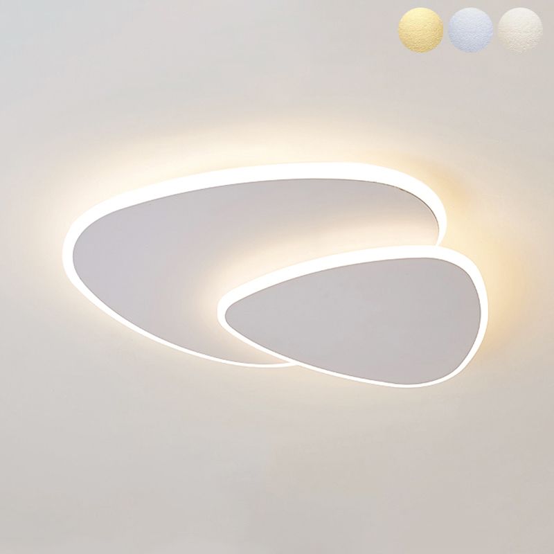 Montaje empotrado LED blanco acrílico en accesorio de techo ovalado de 2 luces de hierro de estilo conciso moderno