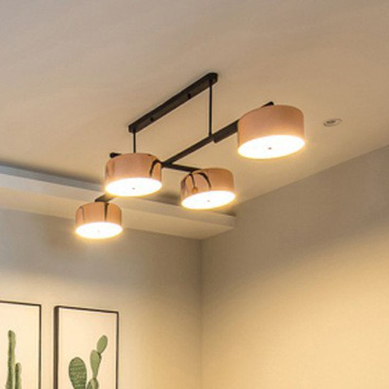 Bowl Shaped Pendant Light Fixture Minimalist Metal 4-Light Dining Room Island Light in Rose Gold