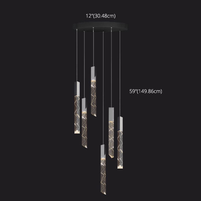 Lineare hängende Leuchten moderner einfacher, facettierter Kristalldecke Anhänger für das Restaurant