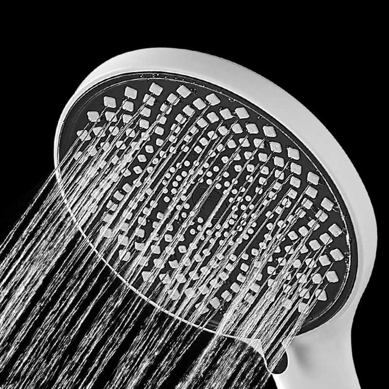 Wall Mounted Shower Arm Shower Faucet in White Metal Shower System Adjustable Water Flow