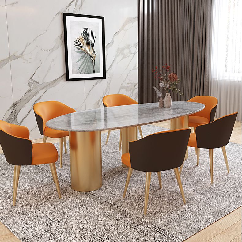 Mesa de comedor de piedra sinterizada de lujo con 3 patas para restaurante
