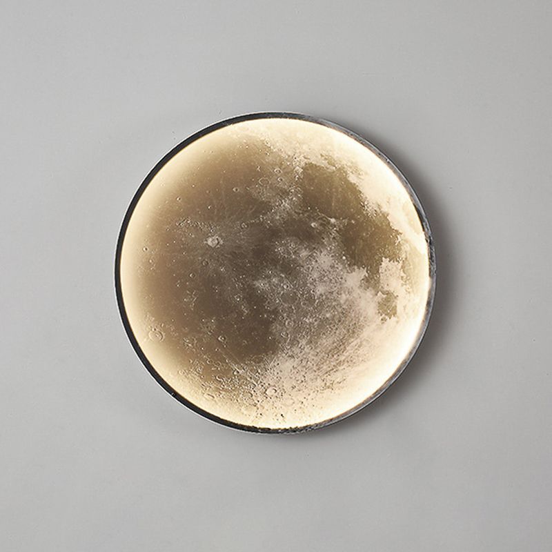 LED Modern Metal Wall Sconce Circle Shape Wall Light with Acrylic Shade for Bedroom