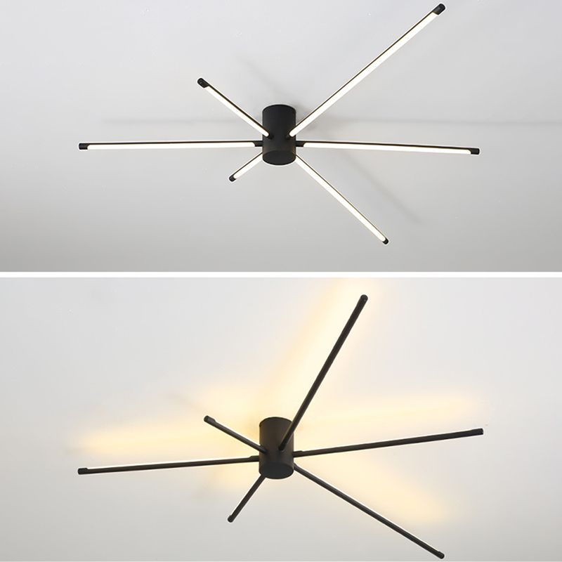 Lámpara de techo LED de estilo moderno, sombra acrílica, tira larga, línea minimalista, luz para sala de estar