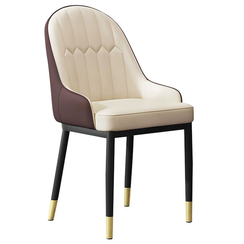 Sillón interior escandinavo Silla de comedor Parsons tapizada de metal