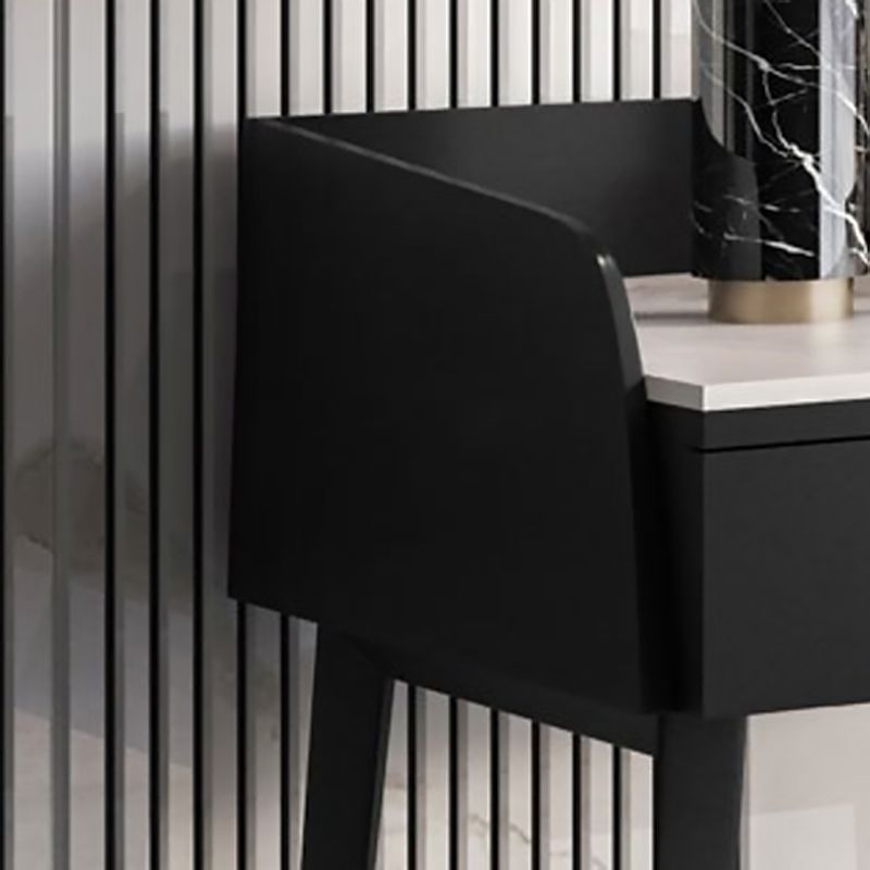 Bedroom Stone Make-up Vanity Desk 31.5"/39.37"/47.24" W, Black/Khaki Finish