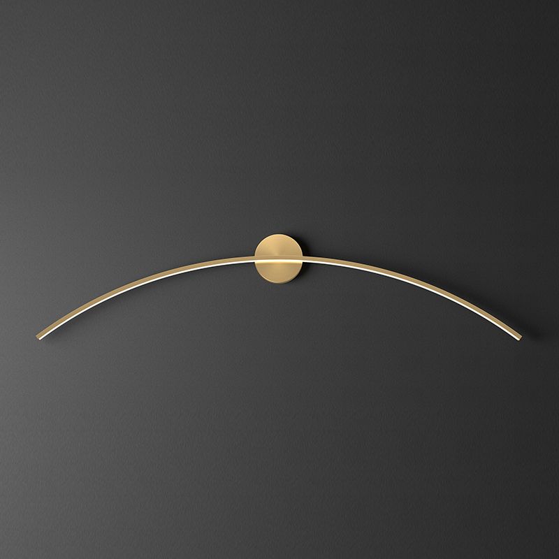 Luce da parete a specchio lineare in metallo moderno lampada a parete singola a parete in ottone