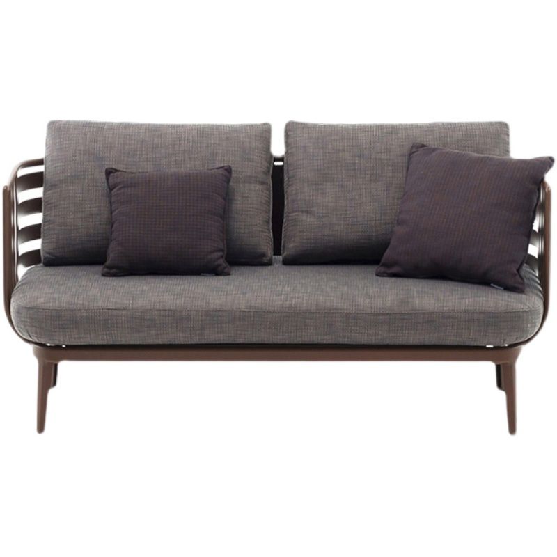 Metal Frame Outdoor Sofa Industrial Water Resistant Patio Sofa