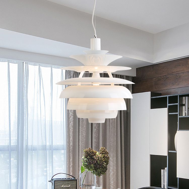 Pine Tree Shaped Creative Hanging Light Post-modern Style Aluminum Alloy Lighting Pendant in White