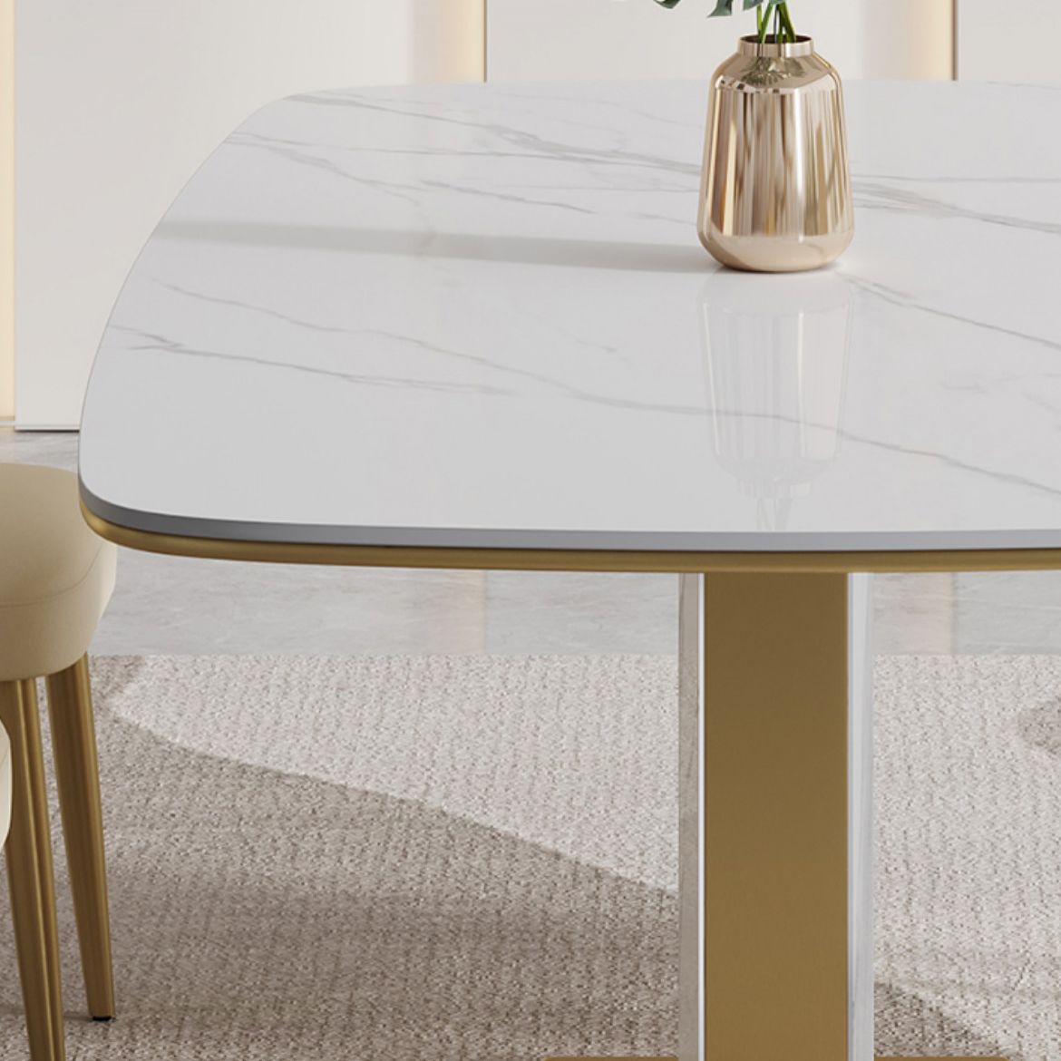 Nordic Sintered Stone Top Dining Set 1/4/5/7 Pieces Rectangle Dining Table with Chairs