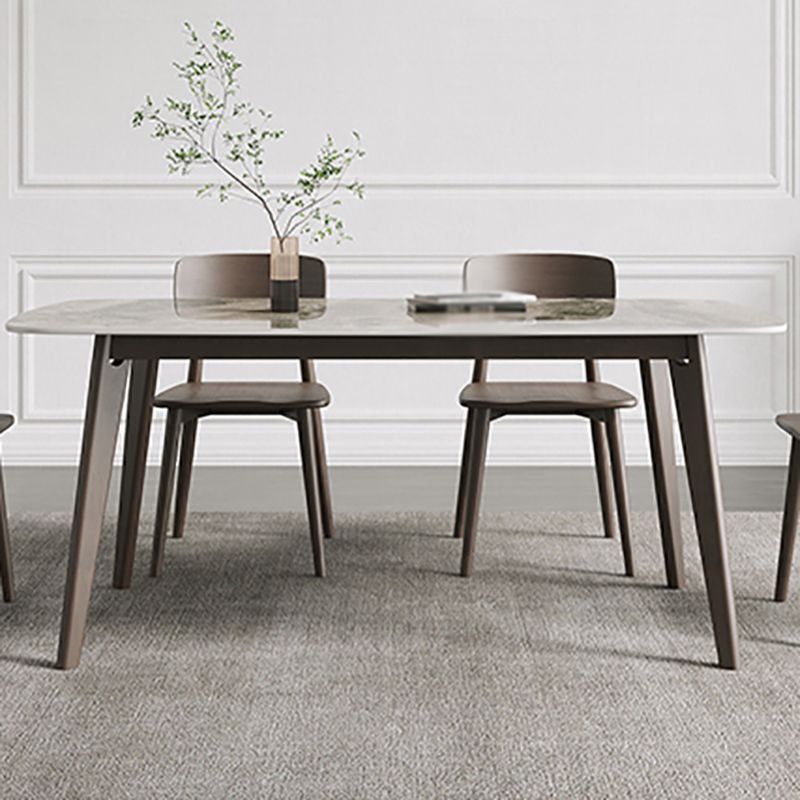 Medieval Modern Sintered Stone Dining Table Rectangle Table with 4 Legs