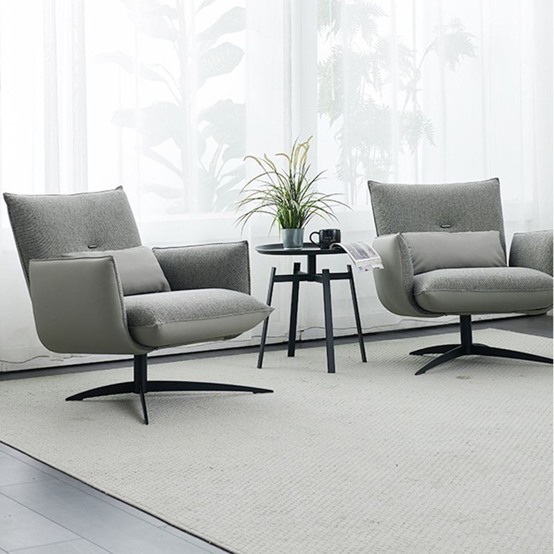Contemporary Linen 4-Star Tight Back Accent Armchair in Grey