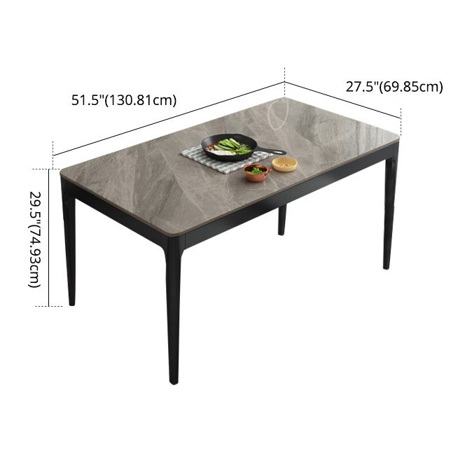 Dining Table Sets Contemporary with Sintered Stone Table and Cushion Chairs