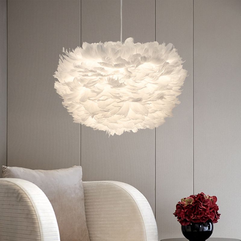 Weißer Kugel Pendel Licht minimalistisch 14 "/18" /21.5 "breit