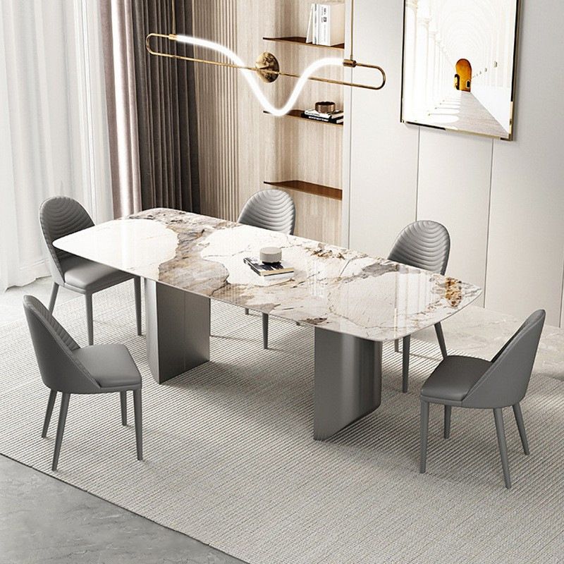 Glam Style Dinette Set for Home 1/2/3/5/6 Pieces Glossy White Dining Table Set