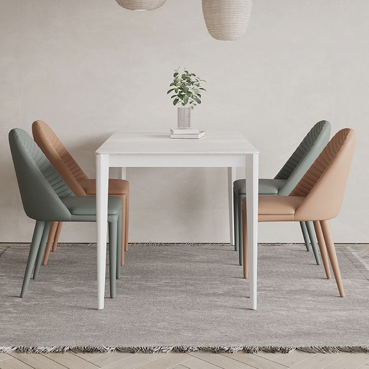 Mesa de comedor rectangle mesa de cena de piedra estilo simplicidad con 4 patas