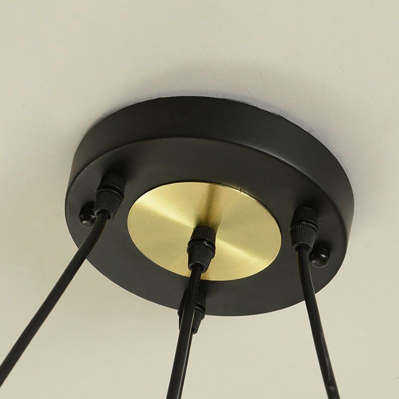 4 luci lampadario moderno luci di sospensione nera per camera da pranzo camera da letto