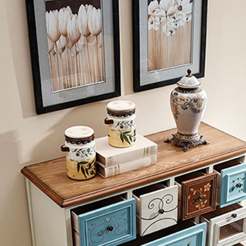 Coastal Storage Chest Solid Wood Dresser with 8/10/12 Drawers