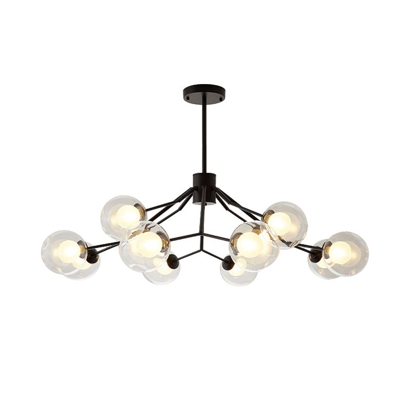 Studio Room Modo Modo Accensione Metal e vetro 12 Luci lampadario moderno