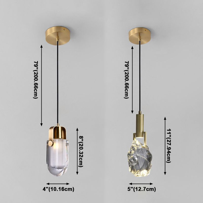 Kristallbronze Anhänger Licht im modernen Luxusstil Kupfergeometrische Hanglampe für Schlafzimmer