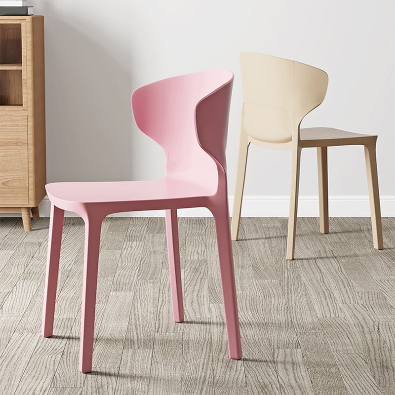 Scandinavian Meeting Room Plastic Side Chair Matte Finish Wingback Dining Chair (Set of 4)