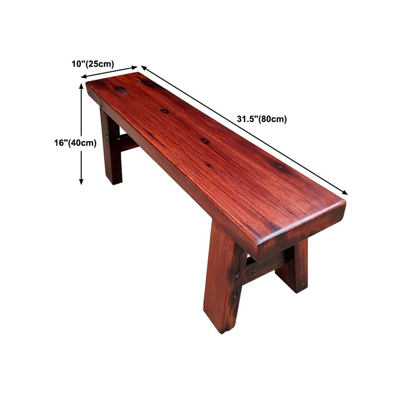 Solid Wood Thickened Dining Bench, Traditional 16"H Seating Bench with Legs