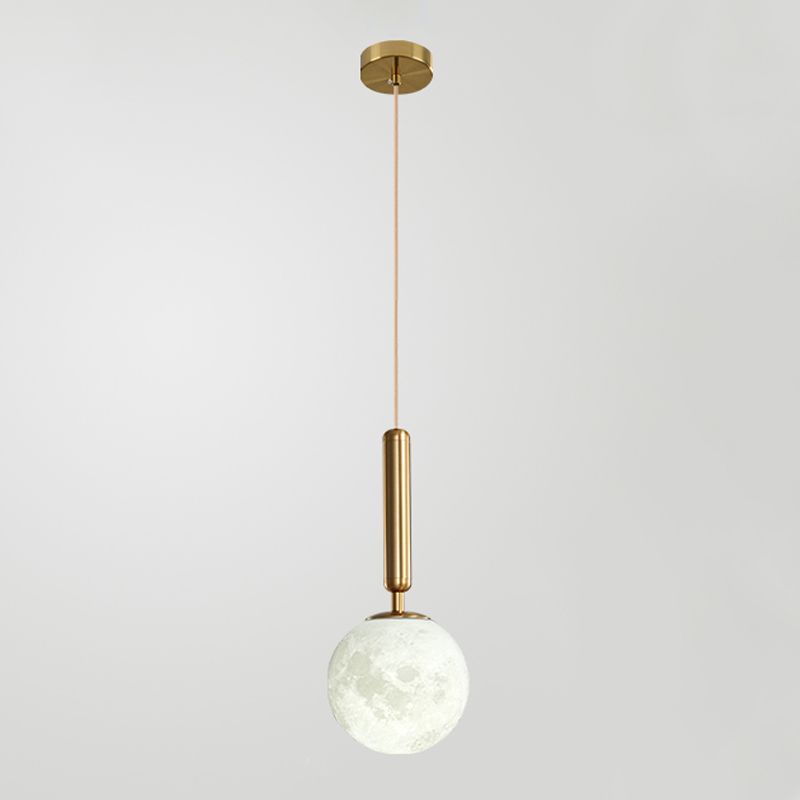 Modern Style Spherical Shade Hanging Light Plastic 1 Light Pendant Lamp for Bedside