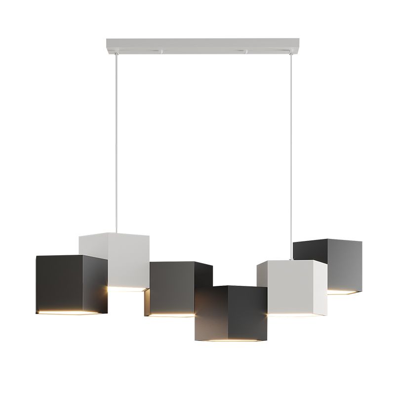 6 Luz de la isla de cocina ligera colgante lineal de iluminación de iluminación de la isla de iluminación