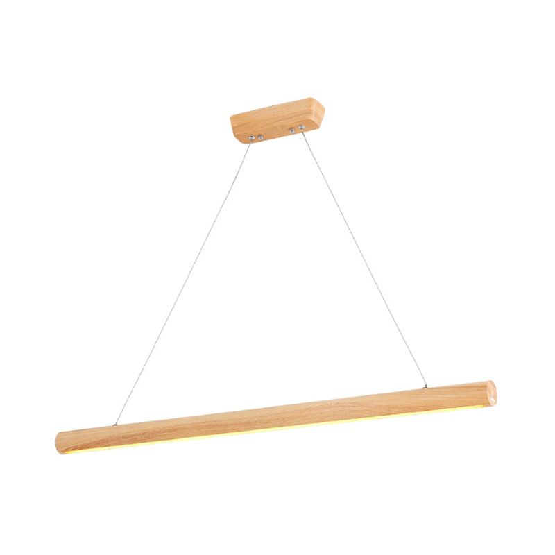 23.5 "/35.5"/47 "Luz de colgante LED lineal de ancho Madera contemporánea Comedor de 1 luz Luz colgante Accesorio con luz cálida/blanca sobre mesa