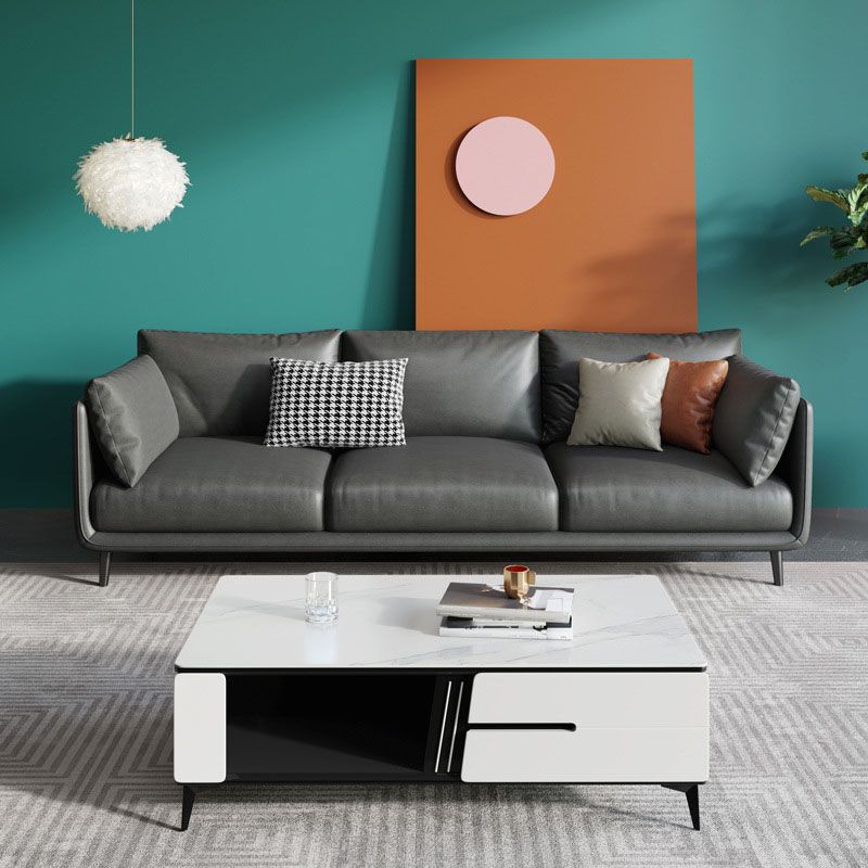 Modern Style Square Armrest Sponge Seat Filled with Wood Orange/grey/white/blue Sofa