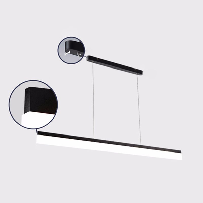 Éclairage pendentif linéaire rectangulaire mince simple