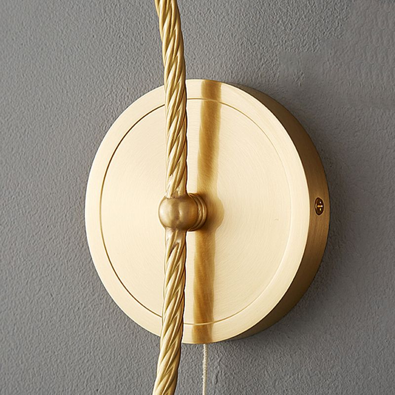 1-Light Wall Lamp Flower Shape Wall Mount Lamp with Glass Shade for Bedroom