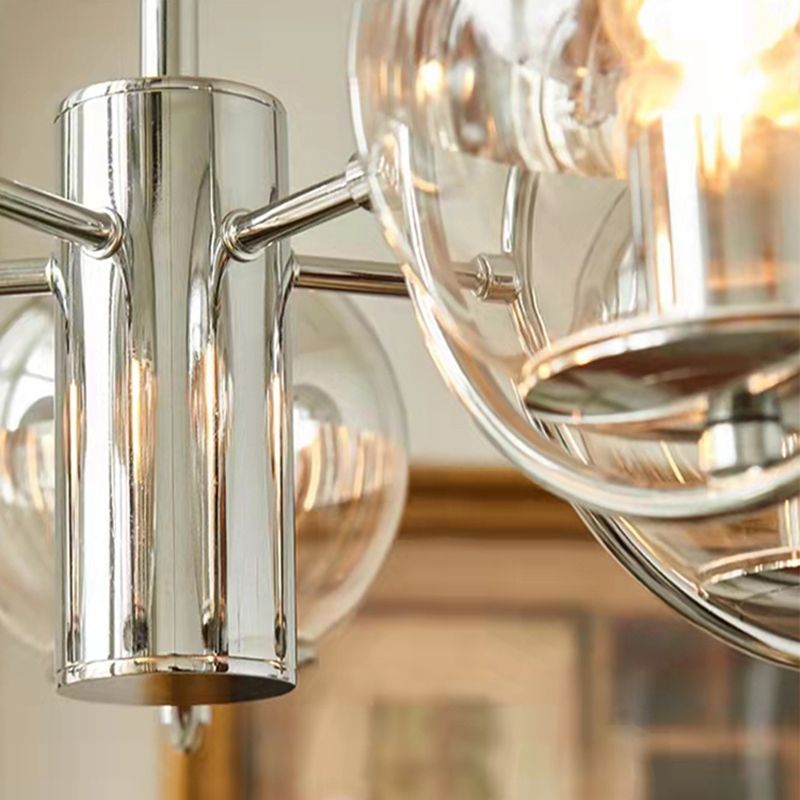 Modern Style Chandelier Household Glass Hanging Light for Sitting Room