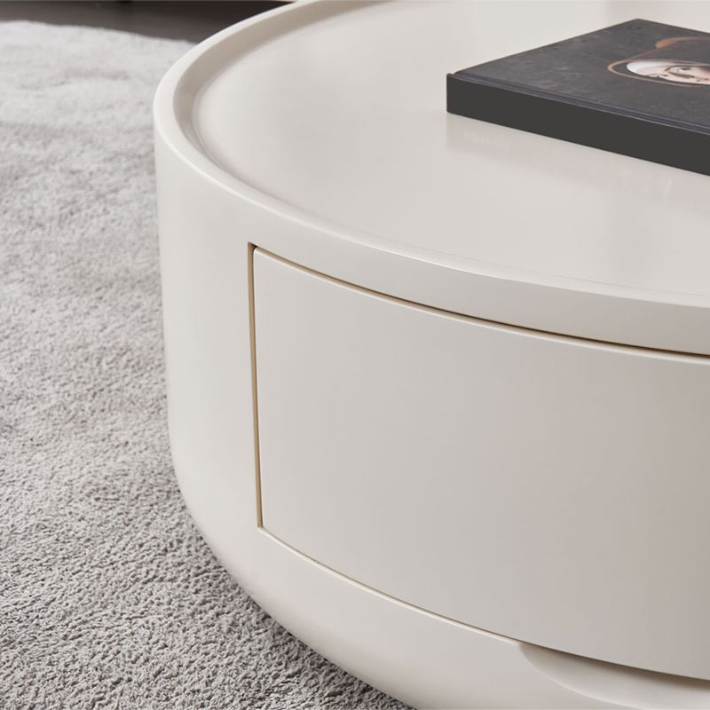Wood Coffee Cocktail Table Drum Coffee or End Table with Storage
