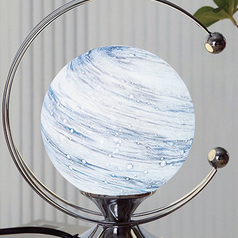 Modern Style Planet Desk Light Glass Shade Eye-protecting Desk Lamp for Living Room