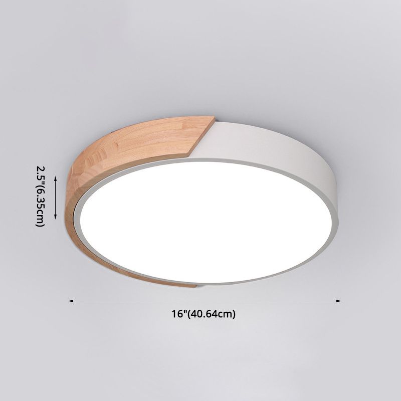 Macaron Modern Round Flushmount Bedroom Metal LED Ceiling Flush Mount Lamp