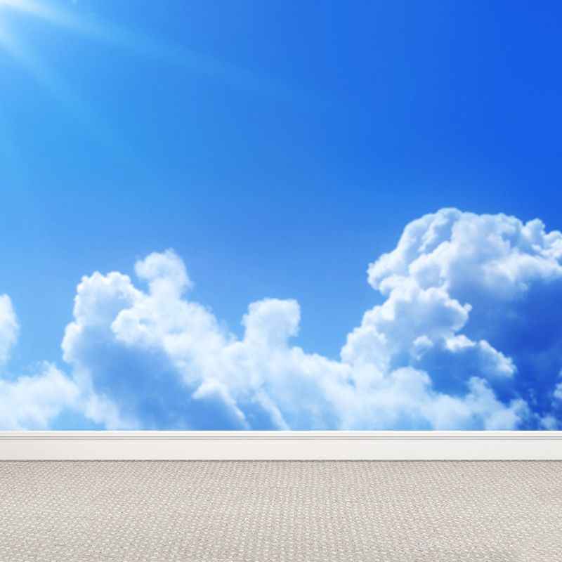 Flying-Cloud Mural Wallpaper for Living Room Sky Scene Wall Covering, Custom Printed