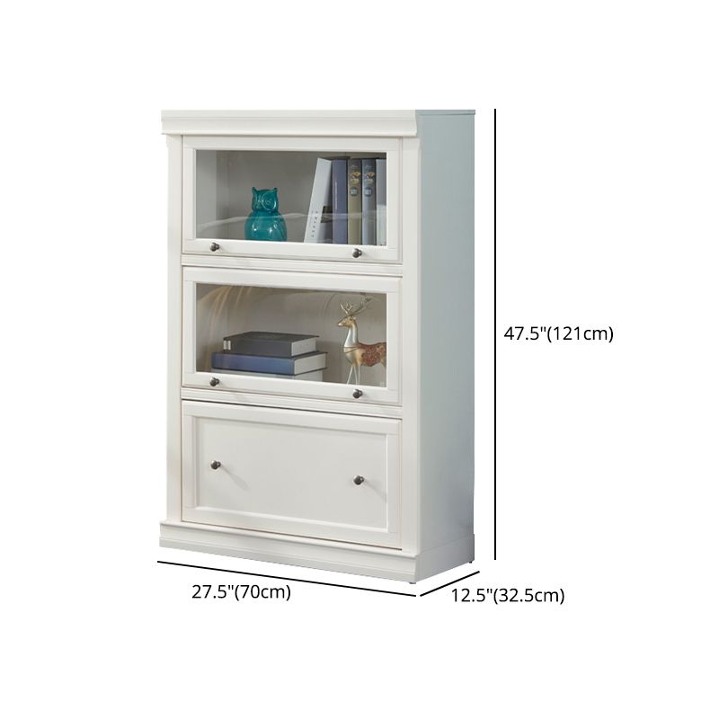 Wooden Standard Bookcase Modern Style White Colour Closed Back Bookshelf