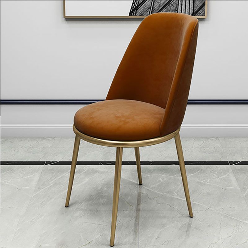 Sillas de comedor sin brazos con respaldo sólido de diseño escandinavo, silla lateral tapizada