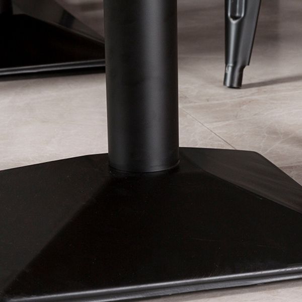 Black Base Dining Table Industrial Wood Table for Dining Room Kitchen