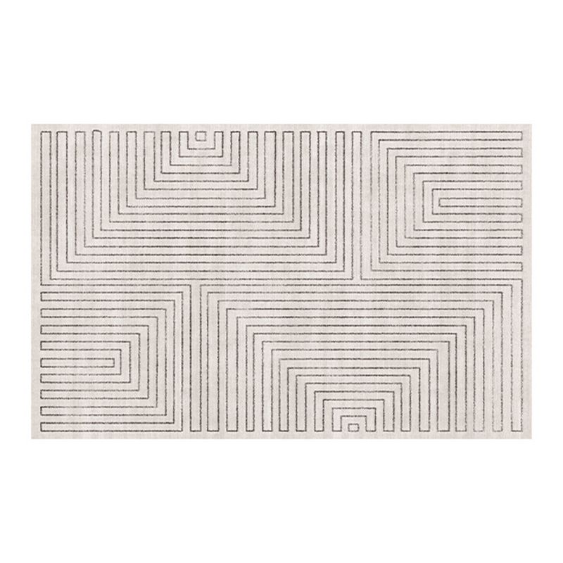 Light Grey Striped Carpet Polyester Casual Carpet Stain Resistant Carpet for Sitting Room