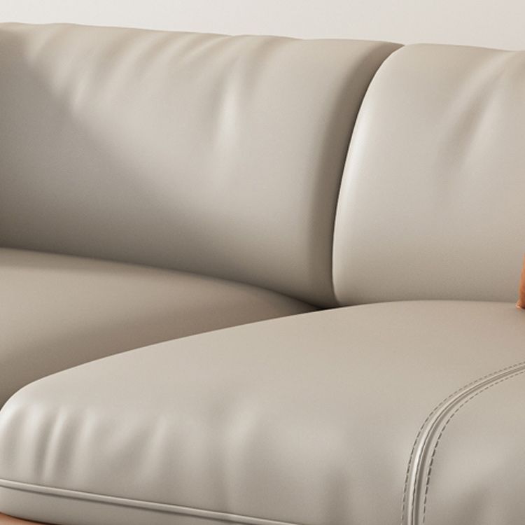 Contemporary 32.67" Tall Genuine Leather Pillow Top Arm Sofa