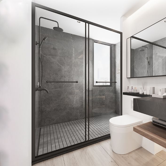 Double Sliding Shower Door Full Frame Tempered Glass Shower Door