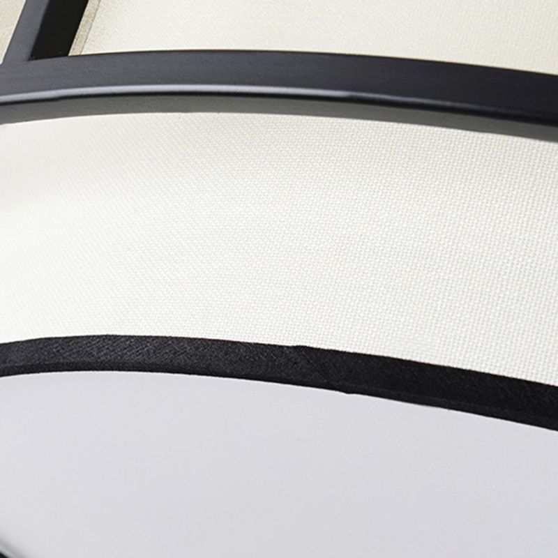Fabric Geometric Shape Flush Mount Light Modern Multi Lights Flush Mount Fixture in Balck