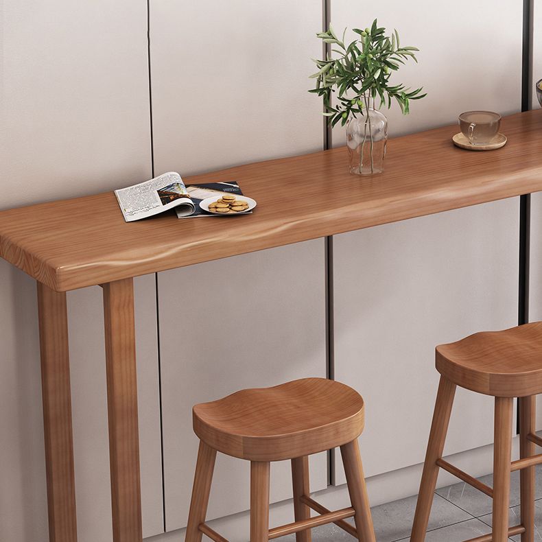 Brown Counter Height Stools Solid Wood Counter Bar Stool for Restaurant