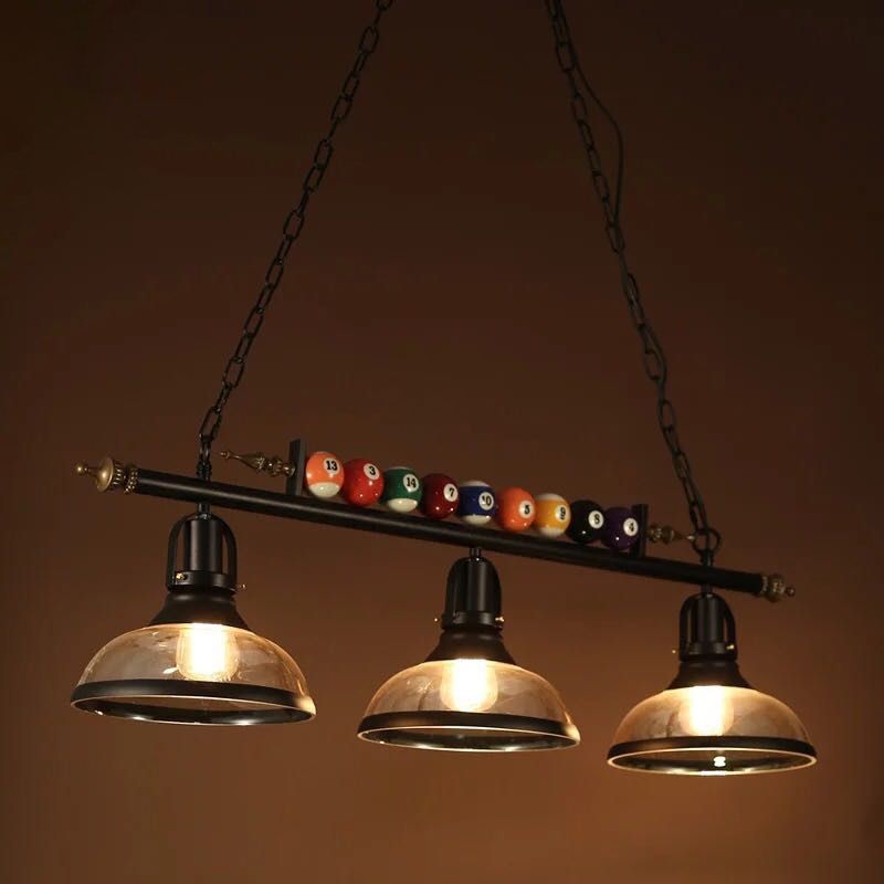 Bowl Shade Billiards Light Industrial Style Metal Island Light Fixture for Restaurant