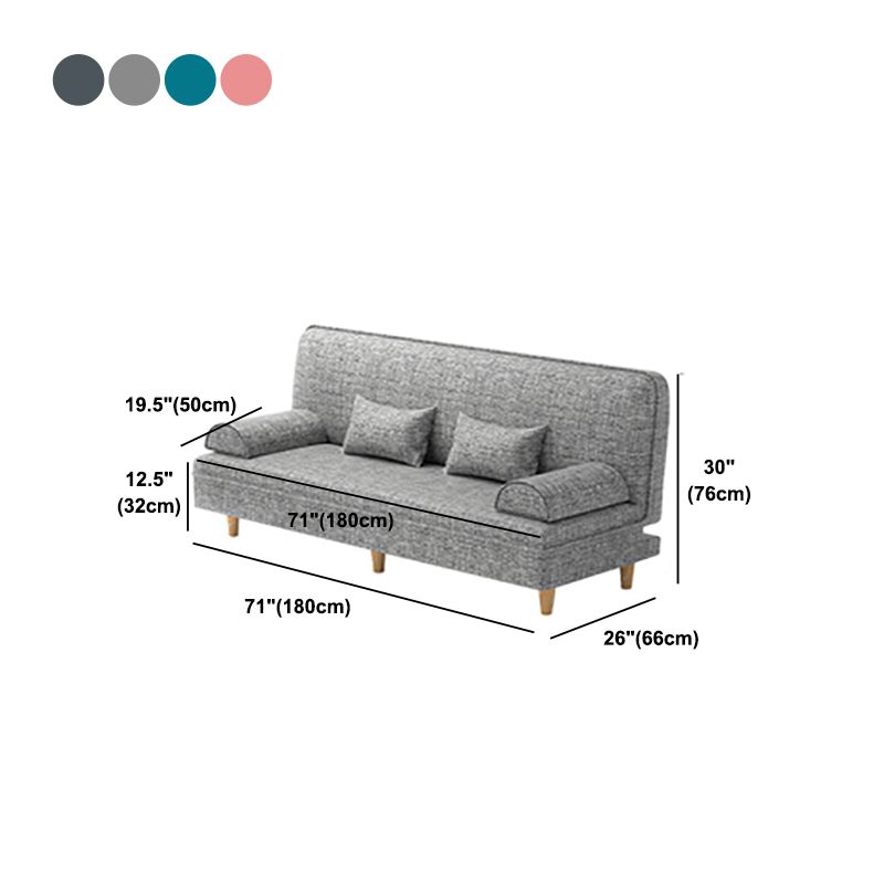 Linen Contemporary Armless Adjustable Sofa Convertible Sofa for Living Room, Apartment