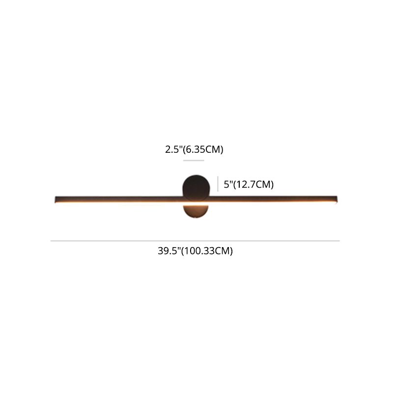 Modern Minimalist Style Linear LED Bathroom Vanity Light Fixtures Metal Vanity Wall Light Fixtures in Black Finish