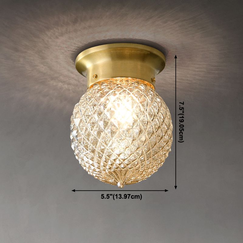 Plafonnier géométrique en verre et Bronze, Style créatif moderne, en cuivre, pour couloir